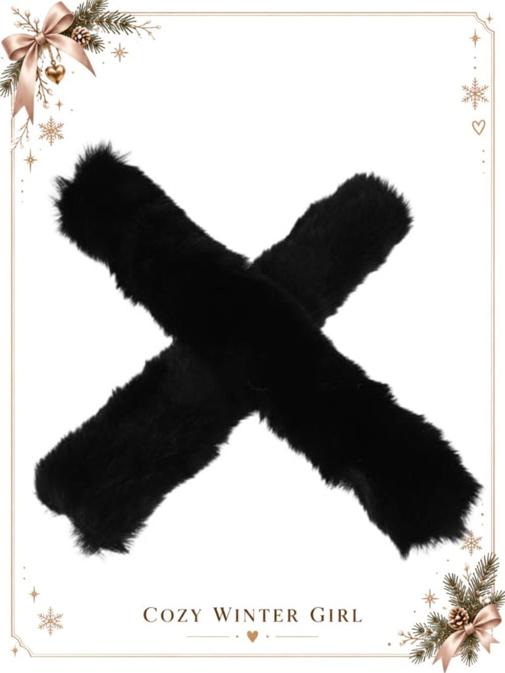 2pcs Plush Purse Chain Strap Protector 12" Faux Fur Bag Cover Zippered